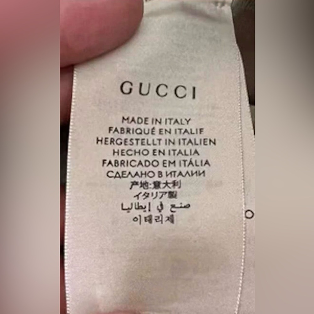 Gucci GG Denim Monogram Bucket Hat Wide Large Brim Navy Blue Jacquard Beach - Picture 14 of 16
